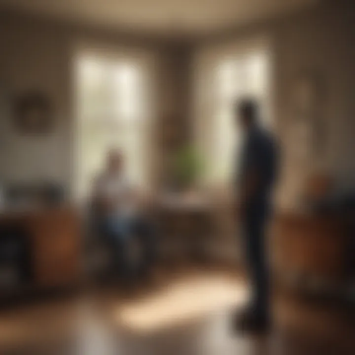 Expert Consultation with Exterminator Exterminator providing consultation to homeowner