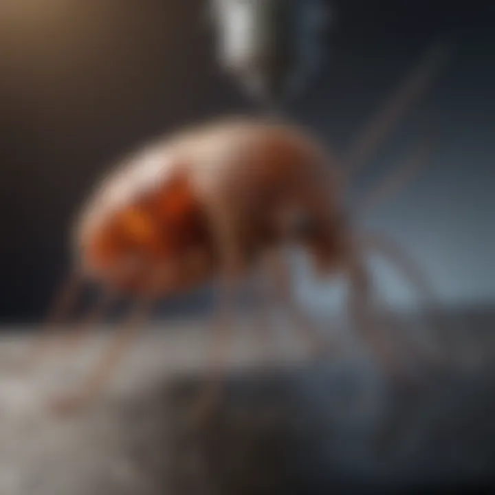 Exterminator applying targeted treatment for tick elimination