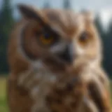 A realistic fake owl made of weather-resistant material