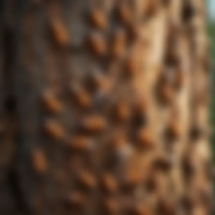Termites Feeding on Tree Bark