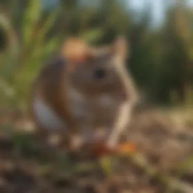 Resourceful Foraging Habits of Texas Field Mice Field Mouse Foraging for Food in Texas Wilderness