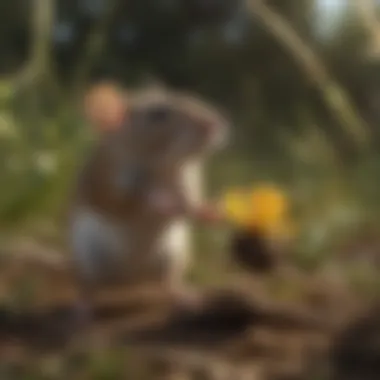 Symbiotic Relationships with Texas Flora Field Mouse Interacting with Native Texas Flora