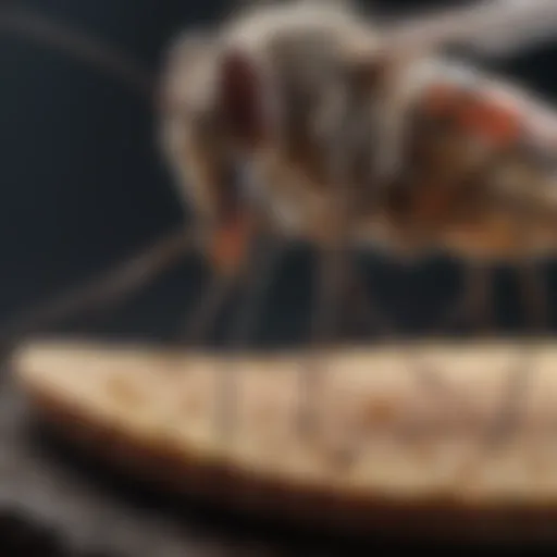 Female mosquito feeding on final meal