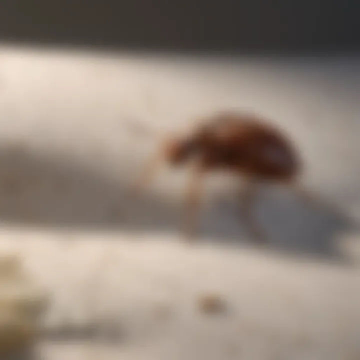 Signs of bed bug feces on bedding