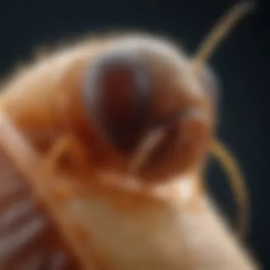 Metamorphosis of Flea Pupa Detailed illustration showing the pupa stage of fleas undergoing transformation