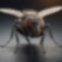Detailed close-up of a common house fly in Florida