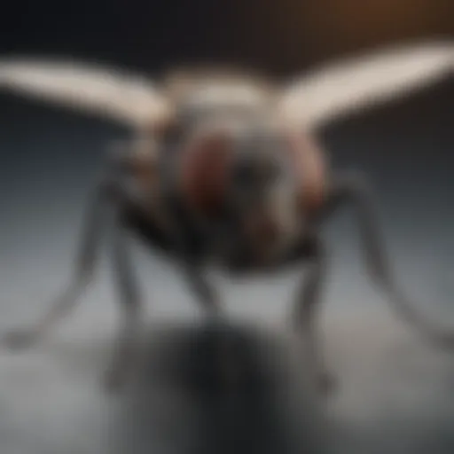 Detailed close-up of a common house fly in Florida