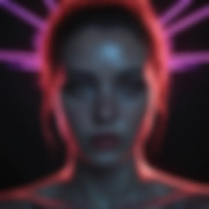 Fluorescent Art Installation Bathed in Black Light