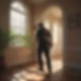 A professional inspecting a property for pests