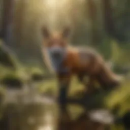 A serene environment showcasing fox habitats