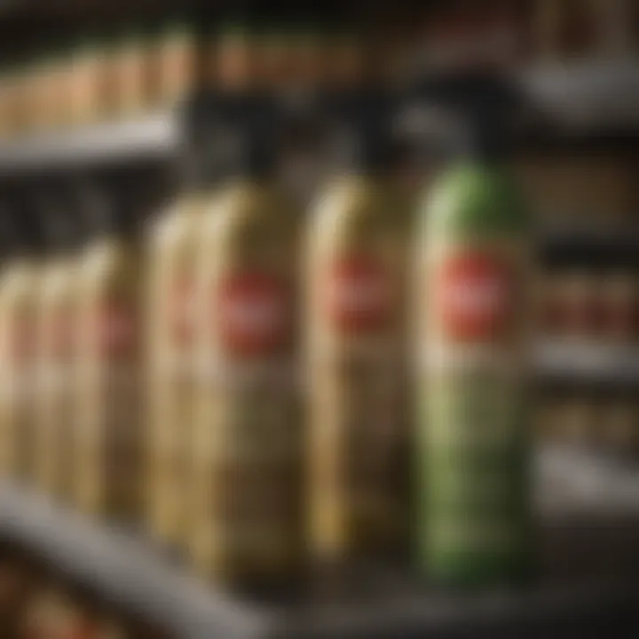 Diverse Brands of Garlic Spray on Shelves Variety of garlic spray brands available on store shelves