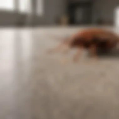 Close-up of german cockroach crawling on kitchen counter