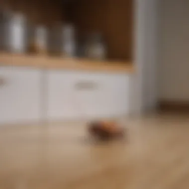 German cockroach hiding in kitchen cupboard