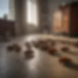 German cockroach infestation in dark apartment