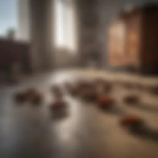 German cockroach infestation in dark apartment