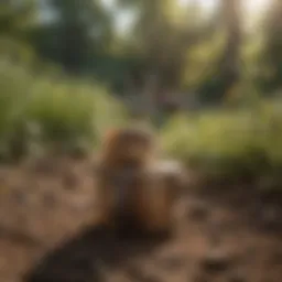 Gopher trap in a garden setting