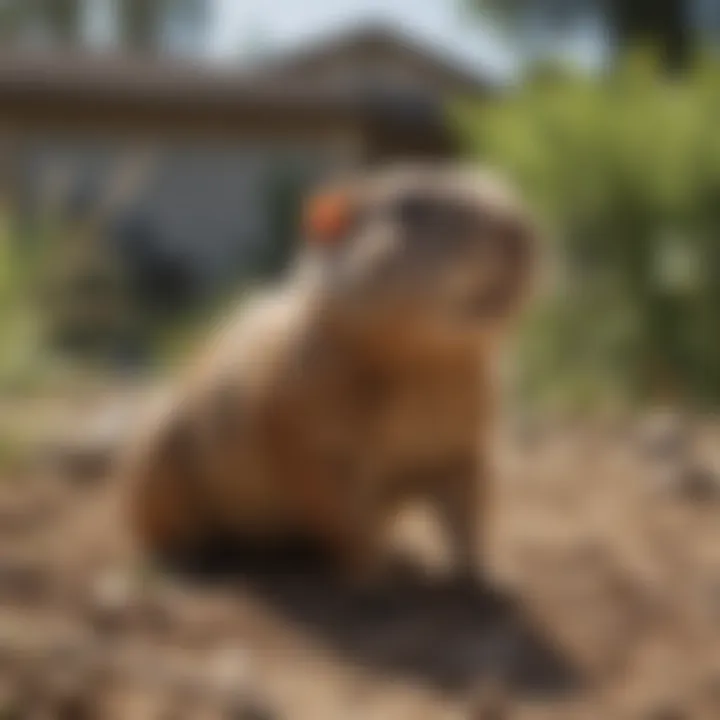Gopher infestation signs in the yard