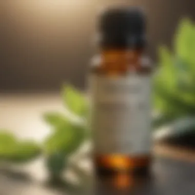 Bottle of high-quality peppermint oil for pest control