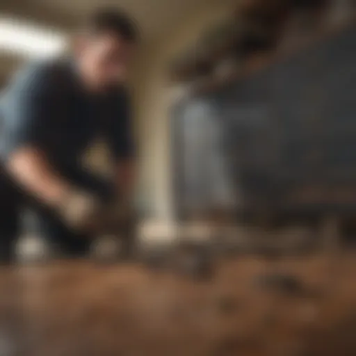 Professional pest control technician inspecting infestation