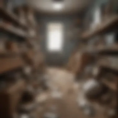Navigating a Hoarder's Living Space A close-up of cluttered pathways through a hoarder's home