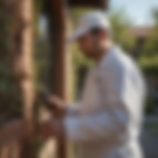 A professional Pest Control technician inspecting a residential property