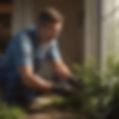 Garden City homeowner implementing pest prevention measures