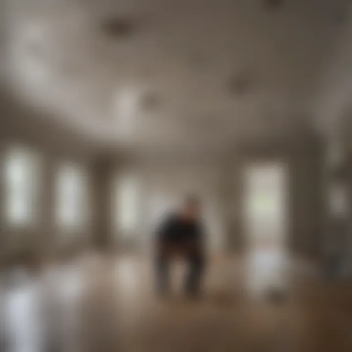 Illustration of a homeowner inspecting ceiling for rat droppings