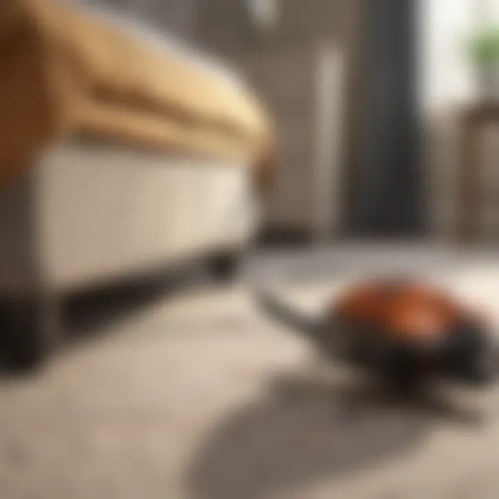 Household pest control with vacuum cleaner