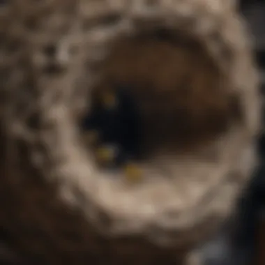 Architectural Marvels of the Houston Wasp's Nest Houston wasp constructing intricate nest