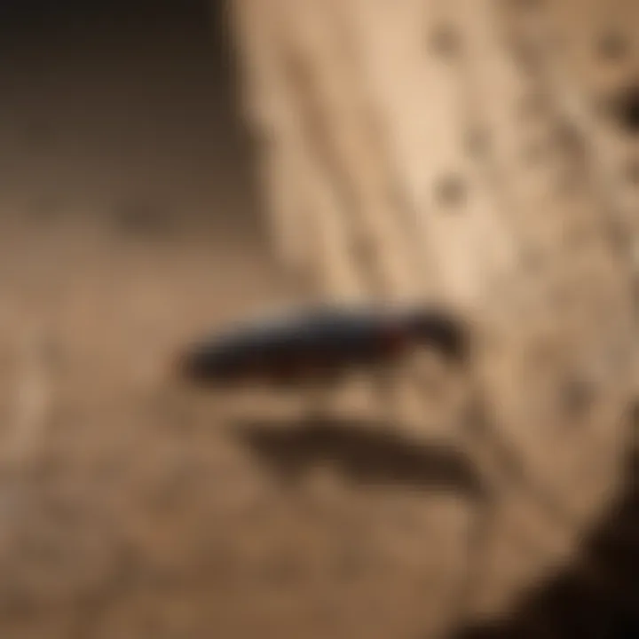 Earwig crawling on wood