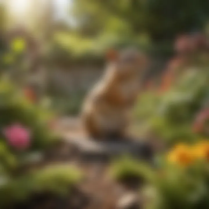 Humane Chipmunk Trap in Garden Setting