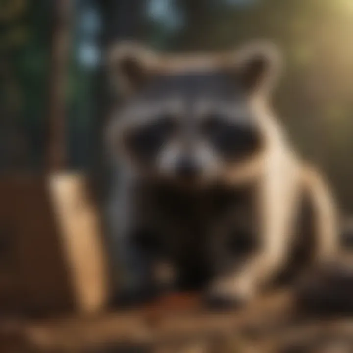 Humane Raccoon Trapping Illustration