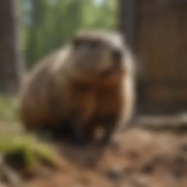 Humane relocation of a trapped groundhog to a new habitat