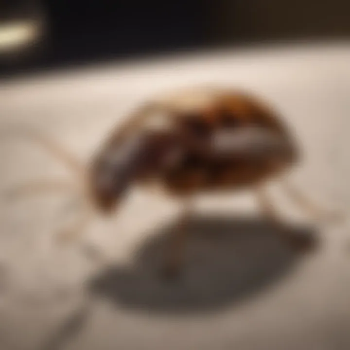 Use of flashlight to locate bed bugs
