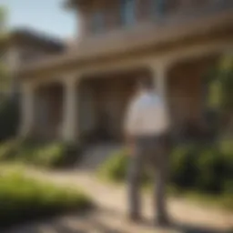 Professional pest control technician inspecting a property