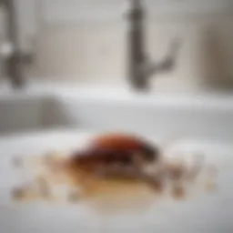 Cockroach droppings under kitchen sink