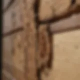 Close-up of termite damage on wooden furniture