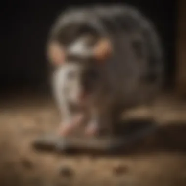 Close-up of a rat trap with an enticing bait placement.