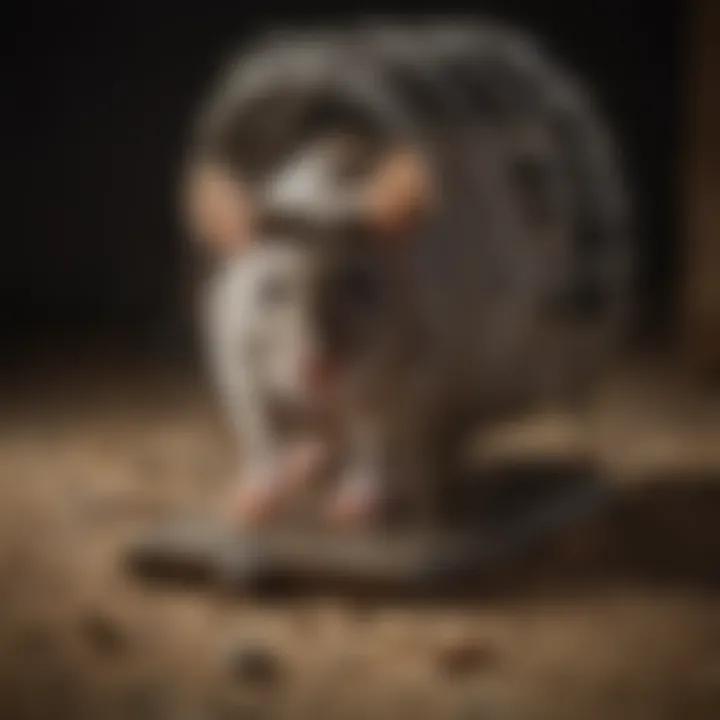 Close-up of a rat trap with an enticing bait placement.