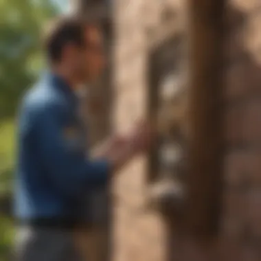 Independent pest control technician inspecting a property