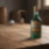 Natural indoor insecticide bottle on wooden table