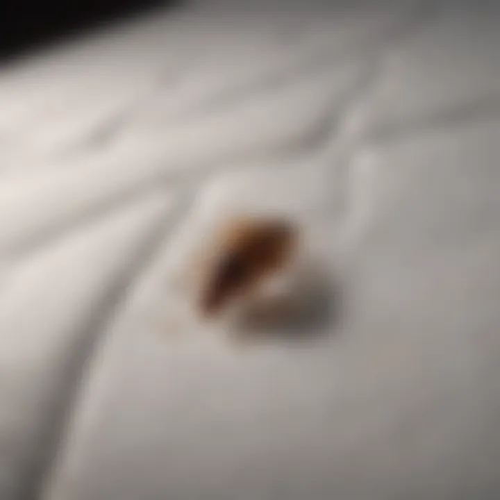 Mattress infested with bed bugs before and after using spray