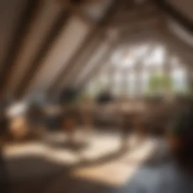 Natural Light Infused Attic Workspace Innovative attic workspace with natural lighting