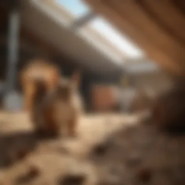 Attic Inspection for Squirrel Infestation by Pest Control Specialist Inspection of attic for squirrel infestation by pest control specialist