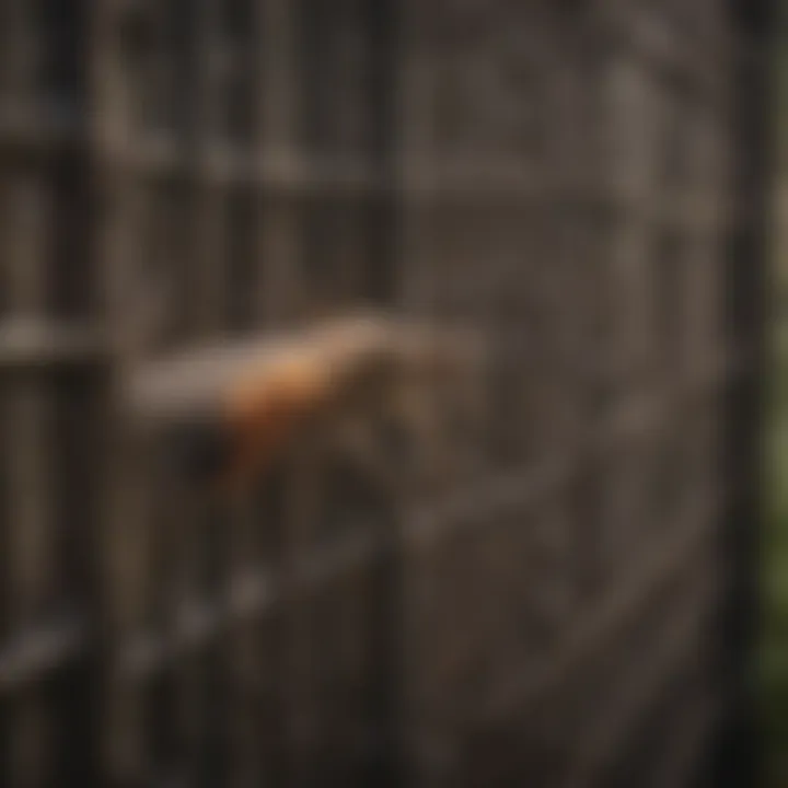 A close-up of a mosquito fence showcasing intricate details and craftsmanship