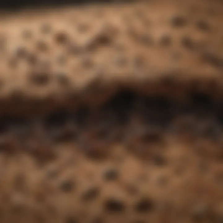 Subterranean Ant Society An abstract representation of ants building a colony under a carpet
