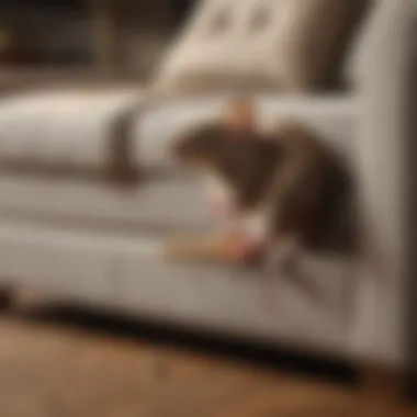 A visual representation of health risks associated with mice in furniture.