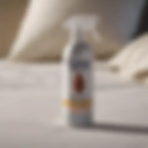 Close-up view of JT Eaton bed bug spray bottle