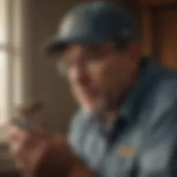 Pest Control Specialist examining infestation