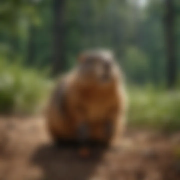 Innovative Woodchuck Deterrent System Motion-Activated Sprinkler Deterring Woodchucks